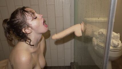 Hot MILF Shower Dildo Fuck